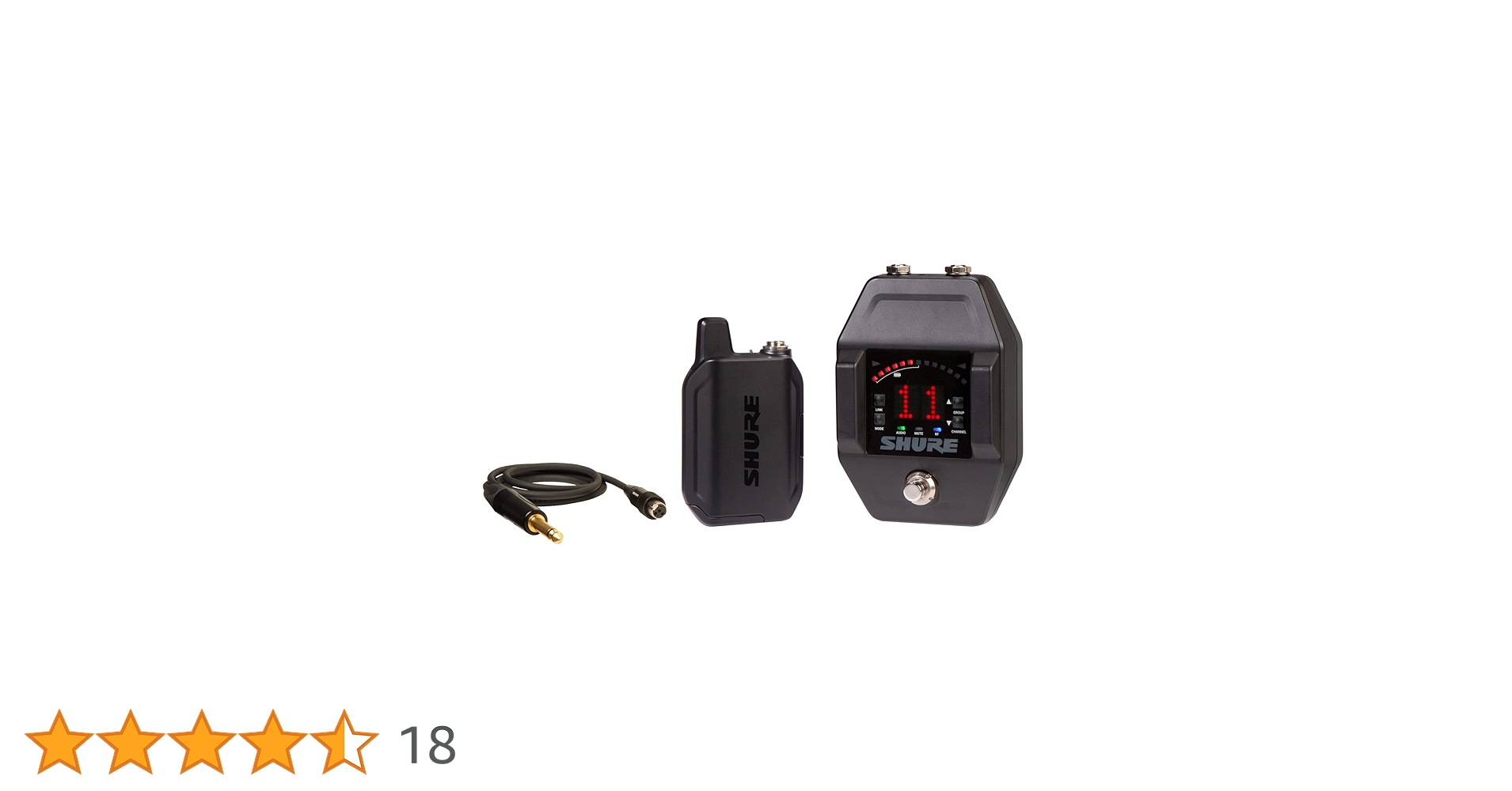 SHURE GLXD16 ワイヤレスシステム SHURE、GLX-D16、ギター/ベース用ワイヤレス、ペダル型受信機